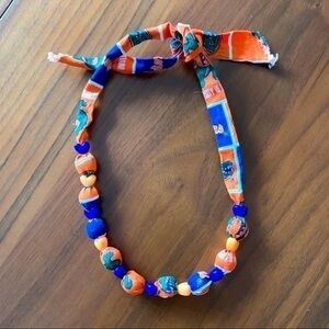 NFS 4/$20 UF Florida Gators tie ribbon bead necklace